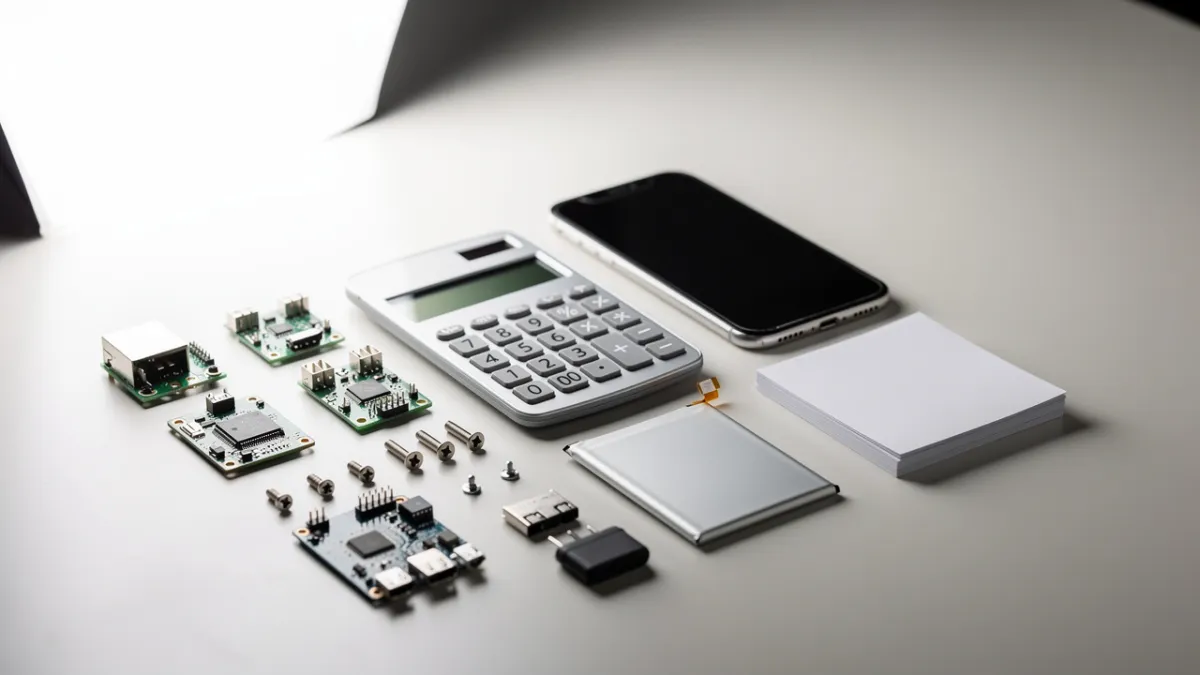 Bancada de assistência com celulares em reparo, representando o cruzamento entre margem e volume de serviços